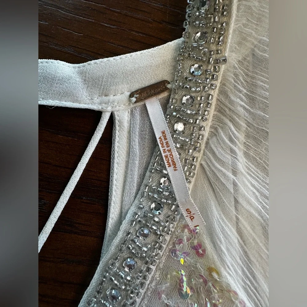 Free People Golden Light Embellished Fairy Top Small - Picture 7 of 9